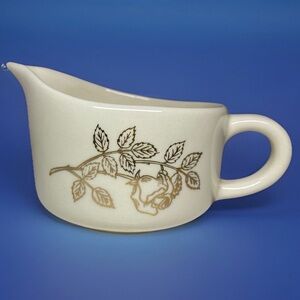 Scio Golden Rose creamer with a gold rose & leaf design 8oz USA Porcelain/China